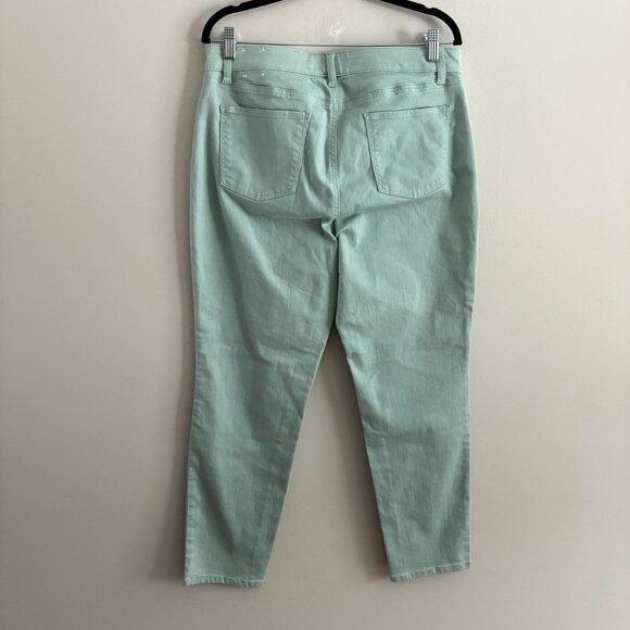 Talbots Petite Women 12P Mint Green Denim Cotton Blend Stretch Slim Ankle Jean - Picture 6 of 10